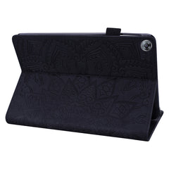 Calf Pattern Double Folding Design Embossed Leather Case with  Holder & Card Slots & Pen Slot &   Elastic Band, For Huawei MatePad T8