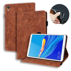 Calf Pattern Double Folding Design Embossed Leather Case with  Holder & Card Slots & Pen Slot &   Elastic Band, For Huawei MatePad T8, For Huawei MediaPad M6 8.4