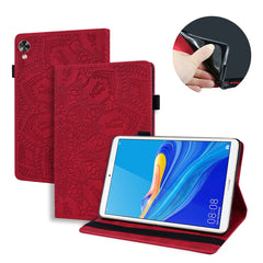 Calf Pattern Double Folding Design Embossed Leather Case with  Holder & Card Slots & Pen Slot &   Elastic Band, For Huawei MatePad T8, For Huawei MediaPad M6 8.4