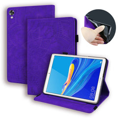 Calf Pattern Double Folding Design Embossed Leather Case with  Holder & Card Slots & Pen Slot &   Elastic Band, For Huawei MatePad T8, For Huawei MediaPad M6 8.4