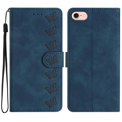 Seven Butterflies Embossed Leather Phone Case, For iPhone 16e / 17e, For iPhone 17 Pro Max, For iPhone 17 Pro, For iPhone 17