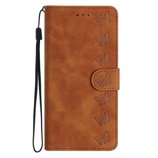 Seven Butterflies Embossed Leather Phone Case, For TCL 40 SE, For TCL 405 / 406 / 408