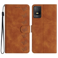 Seven Butterflies Embossed Leather Phone Case, For TCL 40 SE, For TCL 405 / 406 / 408