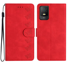 Seven Butterflies Embossed Leather Phone Case, For TCL 40 SE, For TCL 405 / 406 / 408