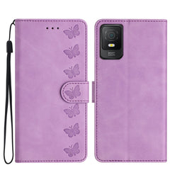 Seven Butterflies Embossed Leather Phone Case, For TCL 40 SE, For TCL 405 / 406 / 408