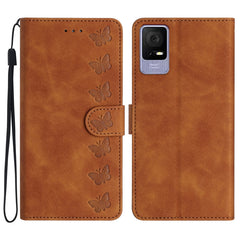 Seven Butterflies Embossed Leather Phone Case, For TCL 40 SE, For TCL 405 / 406 / 408