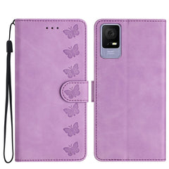 Seven Butterflies Embossed Leather Phone Case, For TCL 40 SE, For TCL 405 / 406 / 408