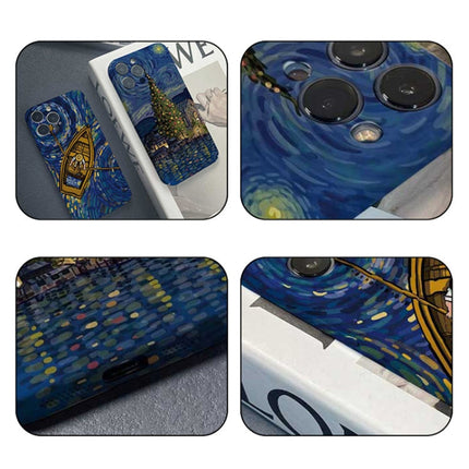 Precise Hole Oil Painting Pattern PC Phone Case, For iPhone XS Max, For iPhone 8 Plus / 7 Plus