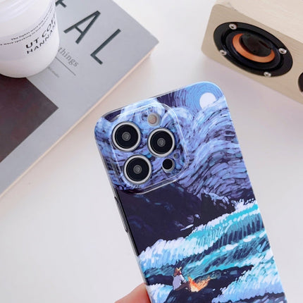 Precise Hole Oil Painting Pattern PC Phone Case, For iPhone 14, For iPhone 14 Plus, For iPhone 14 Pro, For iPhone 14 Pro Max