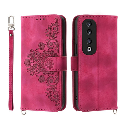 Skin Feel Flowers Embossed Wallet Leather Phone Case, For Honor 90 Pro 5G, For Honor 90 5G, For Honor X50i, For Honor X40i 5G / Play7T Pro