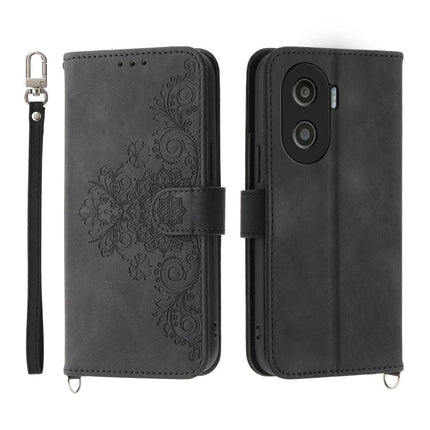 Skin Feel Flowers Embossed Wallet Leather Phone Case, For Honor 90 Pro 5G, For Honor 90 5G, For Honor X50i, For Honor X40i 5G / Play7T Pro
