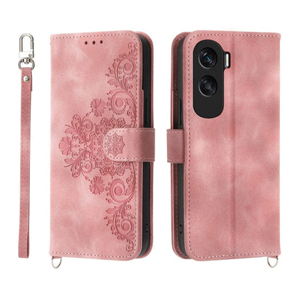 Skin Feel Flowers Embossed Wallet Leather Phone Case, For Honor 90 Pro 5G, For Honor 90 5G, For Honor X50i, For Honor X40i 5G / Play7T Pro