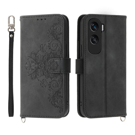 Skin Feel Flowers Embossed Wallet Leather Phone Case, For Honor 90 Pro 5G, For Honor 90 5G, For Honor X50i, For Honor X40i 5G / Play7T Pro