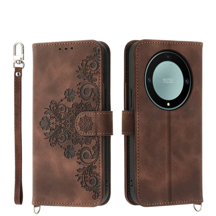 Skin Feel Flowers Embossed Wallet Leather Phone Case, For Honor Magic5 Pro, For Honor Magic5, For Honor X8a 4G, For Honor X9a
