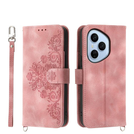 Skin Feel Flowers Embossed Wallet Leather Phone Case, For Honor X9d 5G / X70 5G, For Honor X6c 4G / X5b / X5b Plus, For Honor 400 Pro Global 160.8mm, For Honor 400 Lite Global