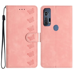Seven Butterflies Embossed Leather Phone Case, For Motorola Moto G9, For Motorola Moto E 2020, For Motorola Edge+ 2020, For Motorola Moto G8 Play
