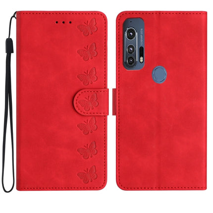 Seven Butterflies Embossed Leather Phone Case, For Motorola Moto G9, For Motorola Moto E 2020, For Motorola Edge+ 2020, For Motorola Moto G8 Play