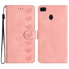 Seven Butterflies Embossed Leather Phone Case, For Motorola One Action, For Motorola Moto E6 Play, For Motorola Moto G7 Power