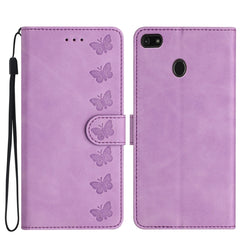 Seven Butterflies Embossed Leather Phone Case, For Motorola One Action, For Motorola Moto E6 Play, For Motorola Moto G7 Power