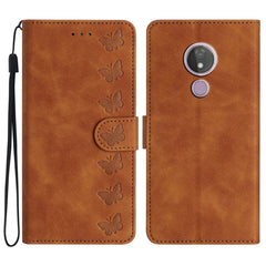 Seven Butterflies Embossed Leather Phone Case, For Motorola One Action, For Motorola Moto E6 Play, For Motorola Moto G7 Power