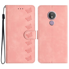 Seven Butterflies Embossed Leather Phone Case, For Motorola One Action, For Motorola Moto E6 Play, For Motorola Moto G7 Power