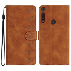 Seven Butterflies Embossed Leather Phone Case, For Motorola Moto G9, For Motorola Moto E 2020, For Motorola Edge+ 2020, For Motorola Moto G8 Play