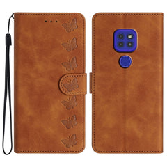Seven Butterflies Embossed Leather Phone Case, For Motorola Moto G9, For Motorola Moto E 2020, For Motorola Edge+ 2020, For Motorola Moto G8 Play