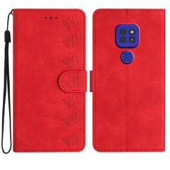 Seven Butterflies Embossed Leather Phone Case, For Motorola Moto G9, For Motorola Moto E 2020, For Motorola Edge+ 2020, For Motorola Moto G8 Play