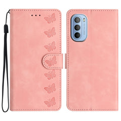 Seven Butterflies Embossed Leather Phone Case, For Motorola Moto G31, For Motorola Moto G60, For Motorola Moto G10, For Motorola Moto G50