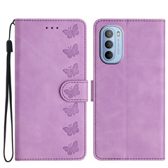Seven Butterflies Embossed Leather Phone Case, For Motorola Moto G31, For Motorola Moto G60, For Motorola Moto G10, For Motorola Moto G50