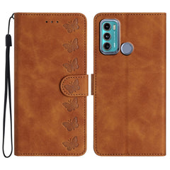 Seven Butterflies Embossed Leather Phone Case, For Motorola Moto G31, For Motorola Moto G60, For Motorola Moto G10, For Motorola Moto G50