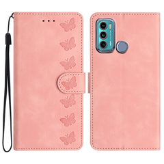 Seven Butterflies Embossed Leather Phone Case, For Motorola Moto G31, For Motorola Moto G60, For Motorola Moto G10, For Motorola Moto G50