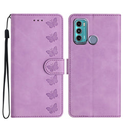 Seven Butterflies Embossed Leather Phone Case, For Motorola Moto G31, For Motorola Moto G60, For Motorola Moto G10, For Motorola Moto G50