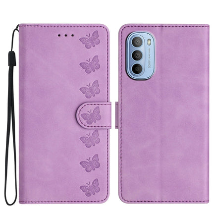 Seven Butterflies Embossed Leather Phone Case, For Motorola Moto G73, For Motorola Moto E22, For Motorola Moto G42, For Motorola Moto G62