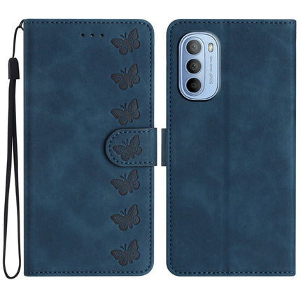 Seven Butterflies Embossed Leather Phone Case, For Motorola Moto G73, For Motorola Moto E22, For Motorola Moto G42, For Motorola Moto G62