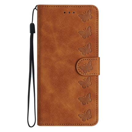 Seven Butterflies Embossed Leather Phone Case, For Motorola One Action, For Motorola Moto E6 Play, For Motorola Moto G7 Power