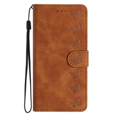 Seven Butterflies Embossed Leather Phone Case, For Motorola One Action, For Motorola Moto E6 Play, For Motorola Moto G7 Power