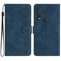 Seven Butterflies Embossed Leather Phone Case, For Motorola One Action, For Motorola Moto E6 Play, For Motorola Moto G7 Power