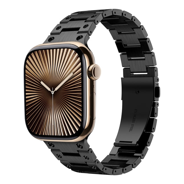 Double Rows Metal Watch Band, For Apple Watch Series 10 46mm, For Apple Watch Series 10 42mm, For Apple Watch SE 2023 44mm, For Apple Watch SE 2023 40mm, For Apple Watch Ultra 2 49mm, For Apple Watch 9 45mm, For Apple Watch 9 41mm����������������������...