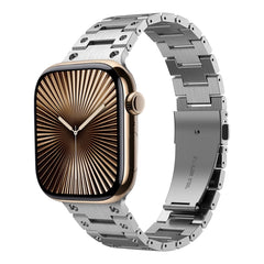 Double Rows Metal Watch Band, For Apple Watch Series 10 46mm, For Apple Watch Series 10 42mm, For Apple Watch SE 2023 44mm, For Apple Watch SE 2023 40mm, For Apple Watch Ultra 2 49mm, For Apple Watch 9 45mm, For Apple Watch 9 41mm����������������������...