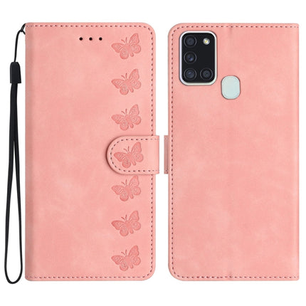 Seven Butterflies Embossed Leather Phone Case, For Samsung Galaxy S24 5G, For Samsung Galaxy A20e, For Samsung Galaxy A20s, For Samsung Galaxy A22 4G