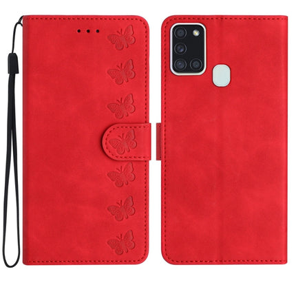 Seven Butterflies Embossed Leather Phone Case, For Samsung Galaxy S24 5G, For Samsung Galaxy A20e, For Samsung Galaxy A20s, For Samsung Galaxy A22 4G