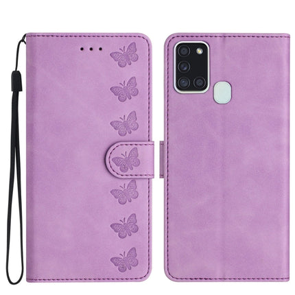 Seven Butterflies Embossed Leather Phone Case, For Samsung Galaxy S24 5G, For Samsung Galaxy A20e, For Samsung Galaxy A20s, For Samsung Galaxy A22 4G