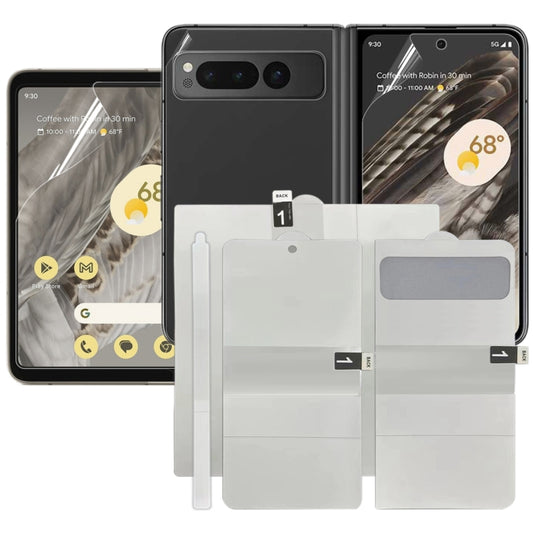 Full Screen Protector Explosion-proof Big + Front + Back Screen Hydrogel Film, For Google Pixel Fold Big + Front + Back