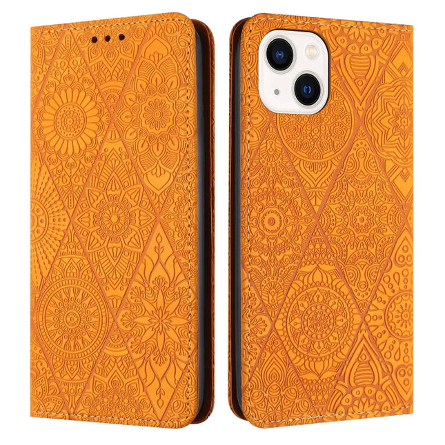 Ethnic Embossed Adsorption Leather Phone Case, For iPhone 13, For iPhone 13 Pro, For iPhone 13 Pro Max, For iPhone 12 / 12 Pro