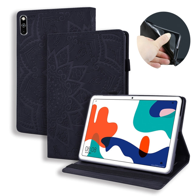 Calf Pattern Double Folding Design Embossed Leather Case with Holder & Card Slots & Pen Slot & Elastic Band, For Huawei MatePad 10.4, For Huawei MediaPad M6 10.8, For Lenovo Tab M8 TB-8505F 8505X 8.0