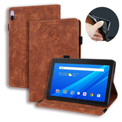 Calf Pattern Double Folding Design Embossed Leather Case with Holder & Card Slots & Pen Slot & Elastic Band, For Huawei MatePad 10.4, For Huawei MediaPad M6 10.8, For Lenovo M10 plus 10.3, For Lenovo Tab E10/ TB X104F, For Lenovo Tab M8 TB-8505F 8505X 8.0