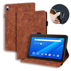 Calf Pattern Double Folding Design Embossed Leather Case with Holder & Card Slots & Pen Slot & Elastic Band, For Huawei MatePad 10.4, For Huawei MediaPad M6 10.8, For Lenovo M10 plus 10.3, For Lenovo Tab E10/ TB X104F, For Lenovo Tab M8 TB-8505F 8505X 8.0