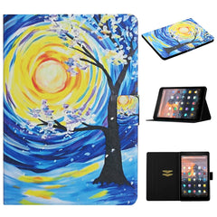Colored Drawing Pattern Horizontal Flip Leather Case with Holder & Card Slots