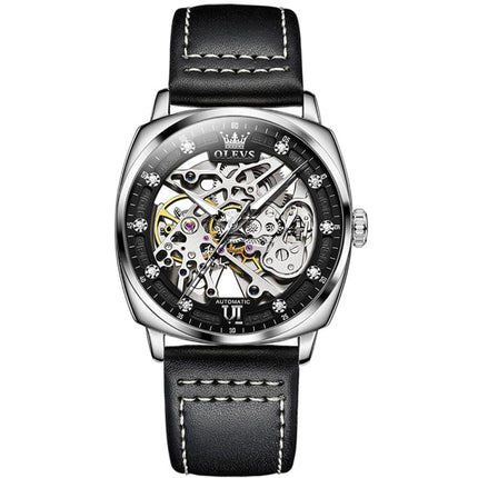 OLEVS 6651 Men Luminous Waterproof Hollow Mechanical Watch